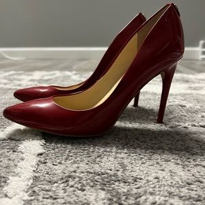 Red leather Ivanka trump high heels